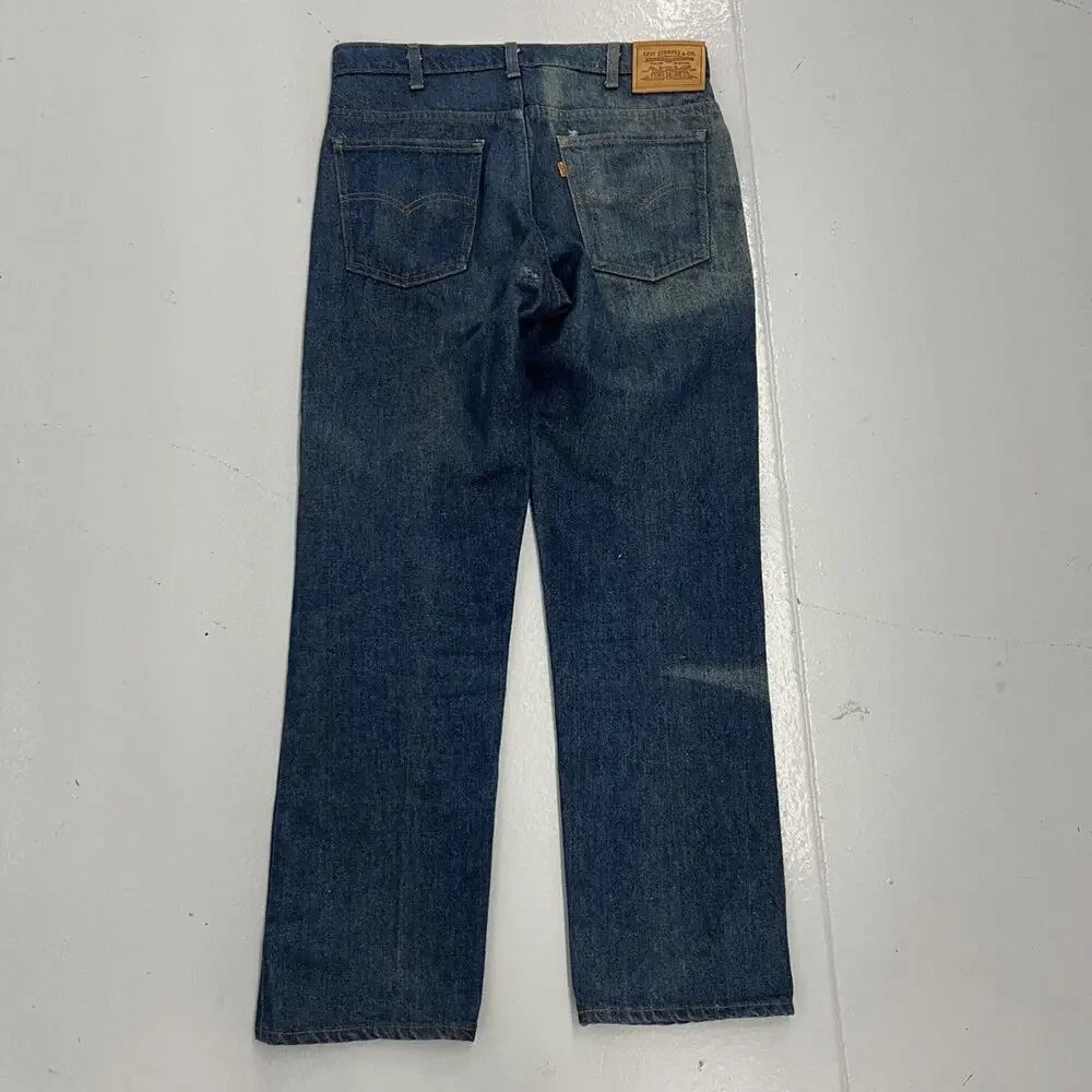 Vintage 80s Levi's 509 Dark Wash Orange Tab Jeans 34x30
